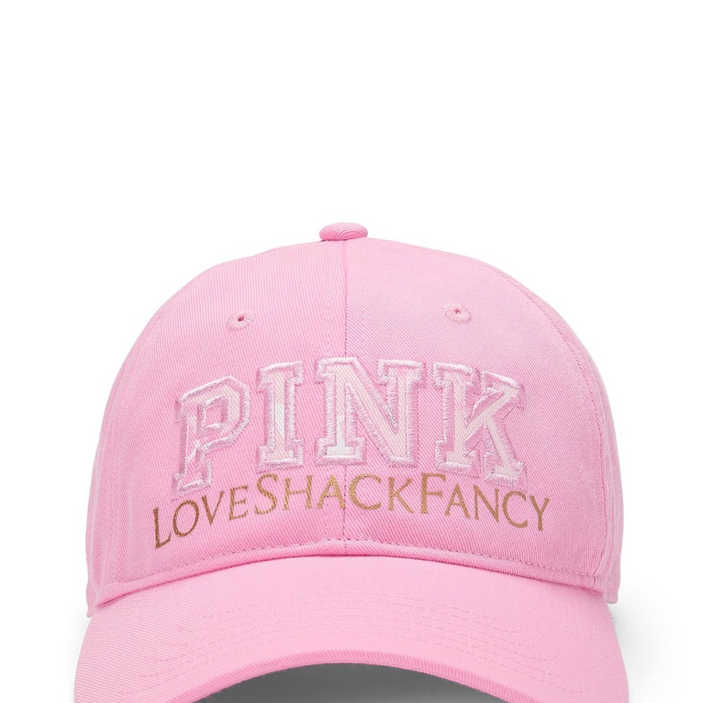LoveShackFancy Pink Embroidered Cap